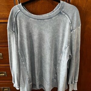 Jane and Delancey Light Blue Scoop Neck Pullover Sweater